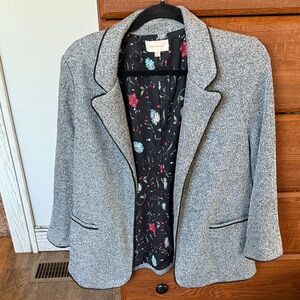 Skies Are Blue Gray and Black Blazer Tailored Suit Jacket